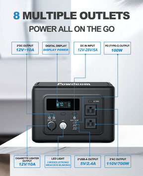 Portable Power Station | 700W 614Wh | POWDEOM EN700